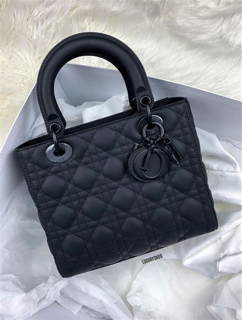 lady dior small matte black|christian dior matte black bag.